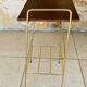 Table d’appoint, vintage , 2 étagères bois laiton circa 1960s