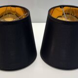 Pair of Empire Style Table Lamps with Patinated Black Bronze and Gilded Mounts
