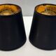 Paire Lampes de Table Style Empire Bronze Patiné Noir Montures Dorées