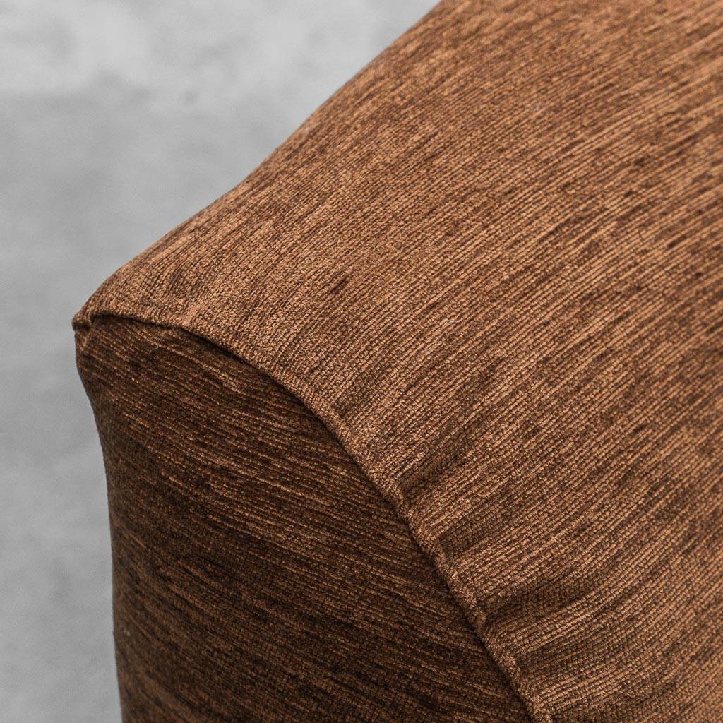 Modular 2-seater sofa in brown fabric, 1970s vintage modernism