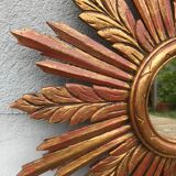 Miroir soleil bois