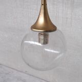 Suspension allemande en verre clair et en laiton