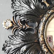 Small Sun Mirror Witch's Eye Round In Resin Patina Black/Copper