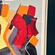 Original Swedish Colour Lithograph – “Composition” by Bo Thorén – Signed – Vintage & Framed
