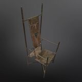 Copper and brass throne chair by Cor de Ree, Netherlands 1990