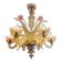 Venetian glass chandelier with pink and gold floral decoration – 6 lights