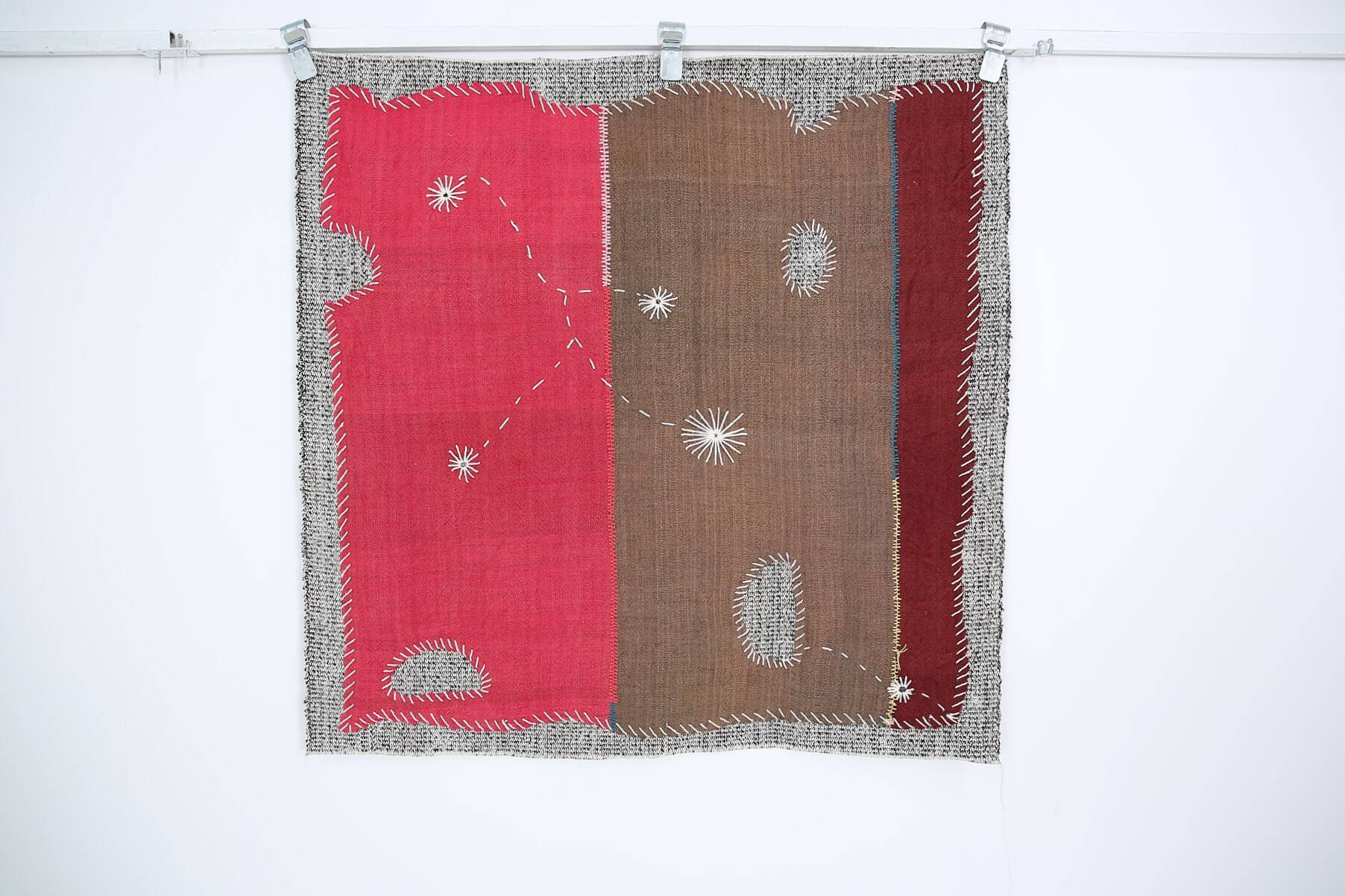 Dusty Pink Moroccan Wall Hanging, Handmade Wool Wall Hanging, 106x106