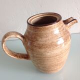 Beige pitcher in glazed ceramic from Salins vintage 60s-70s