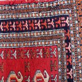Tapis vintage ouzbek Boukhara fait main en laine – 126 x 195 cm – 1960s