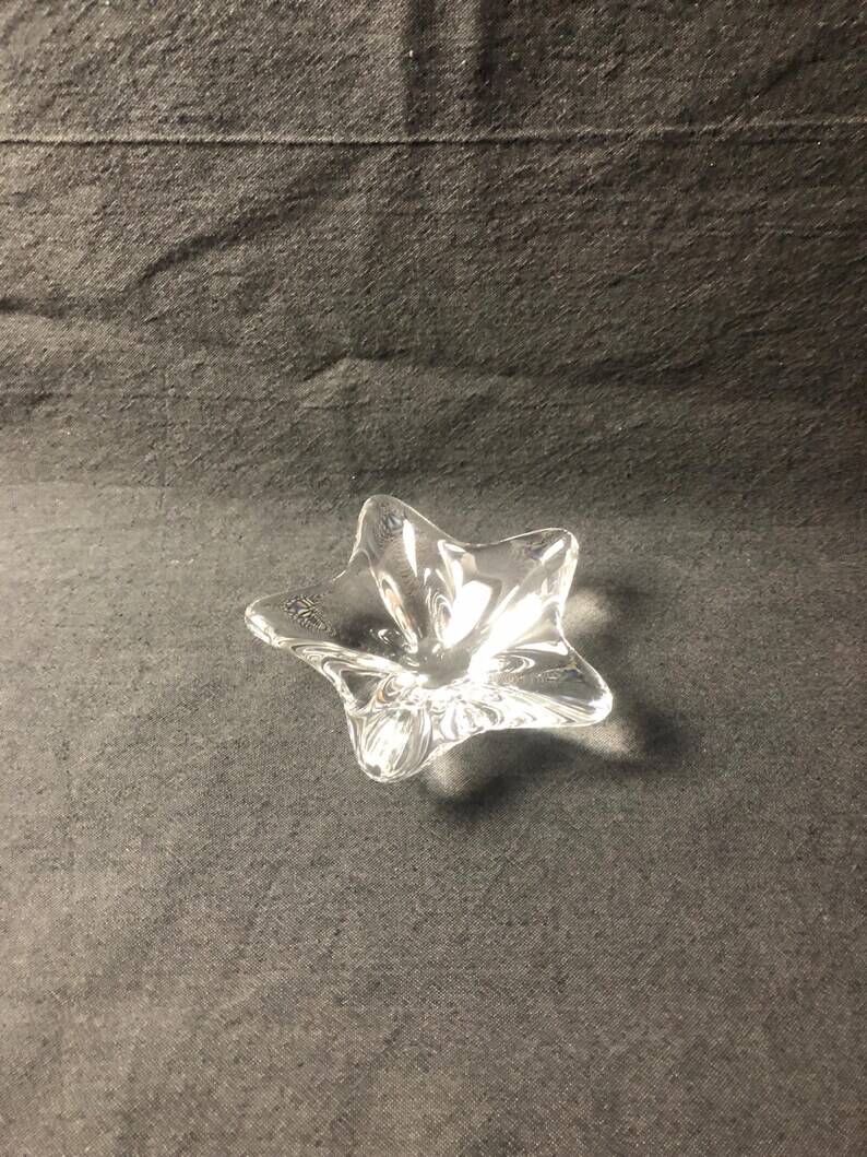 Vintage Baccarat Star Shape Crystal Trinket/Candy Dish: Mid-Century Modern