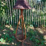 Rattan floor lamp from the 60s