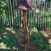 Lampadaire en rotin années 60