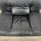 Red and black leather armchair by Nicoletti Salotti