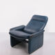 De Sede DS 50 Relax armchair with Hocker leather Petrol colour, 1980 Switzerland