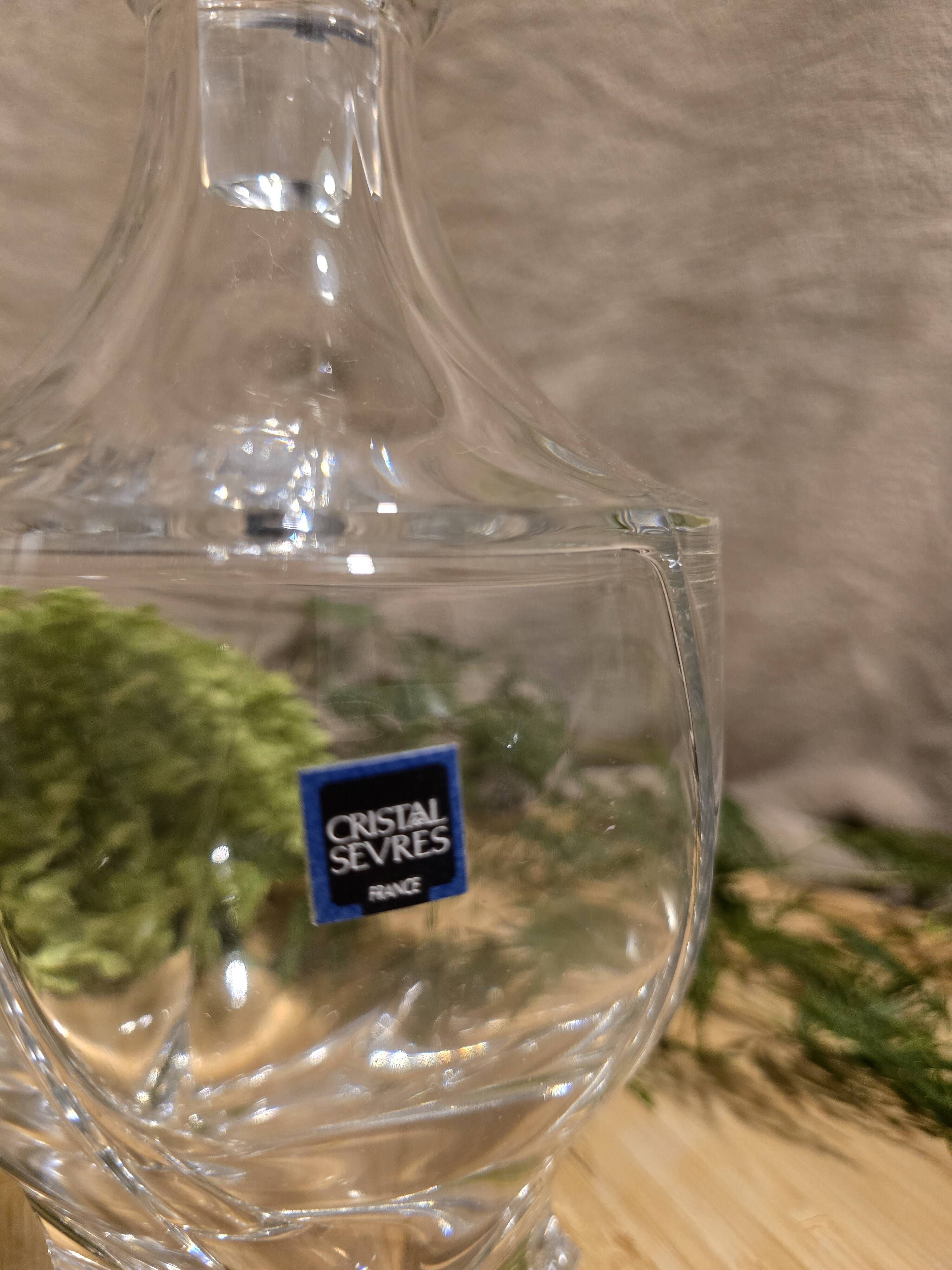 Sèvres crystal – antique whisky decanter – cut crystal with label