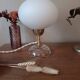 Upcycled white opaline lamp | romantic - retro chic