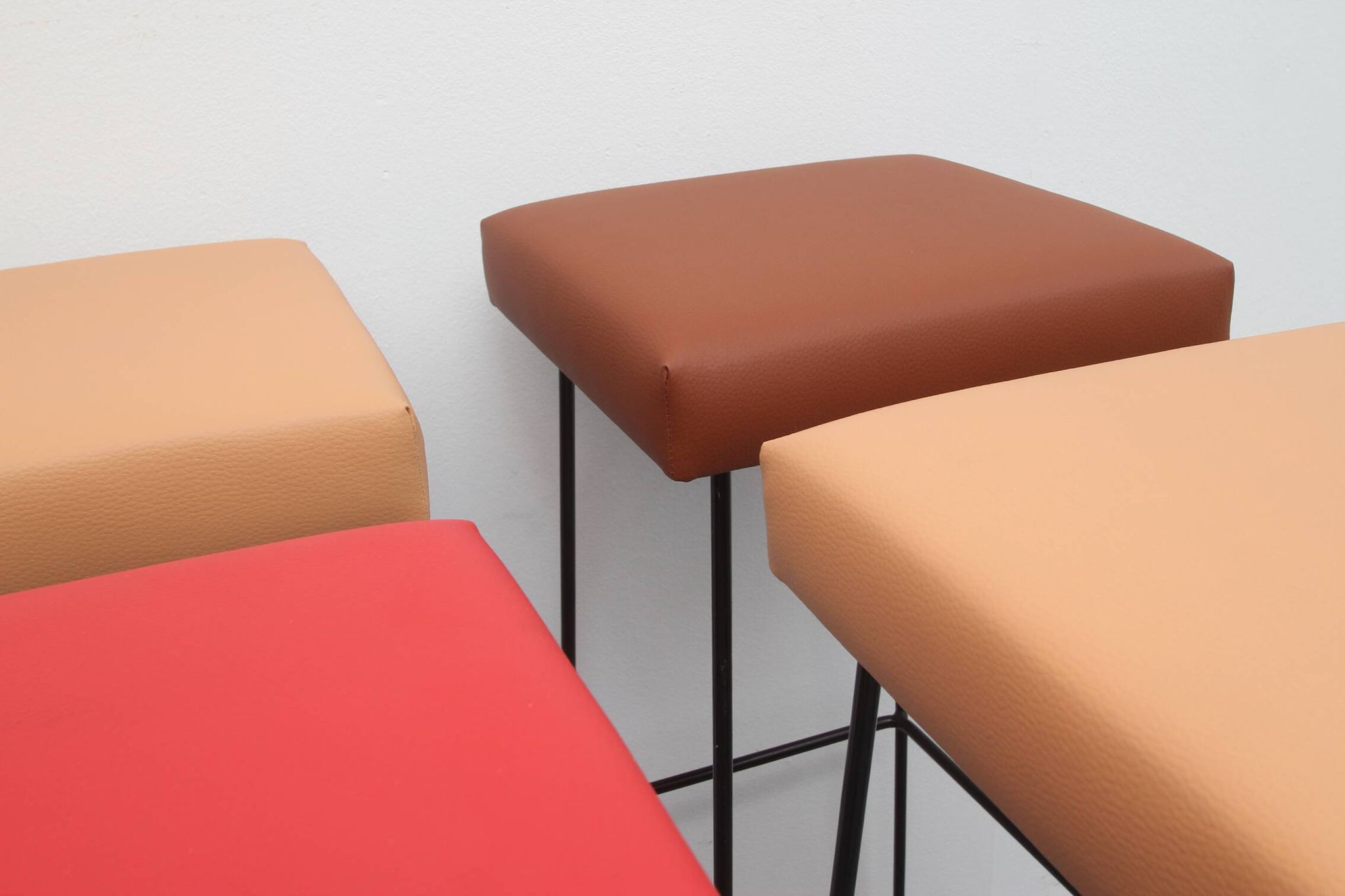 Ensemble de 4 tabourets de barre Wire années 1960