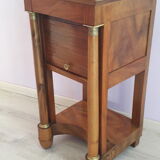 Empire period bedside table in solid walnut