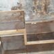 Vintage glazed brass shelf