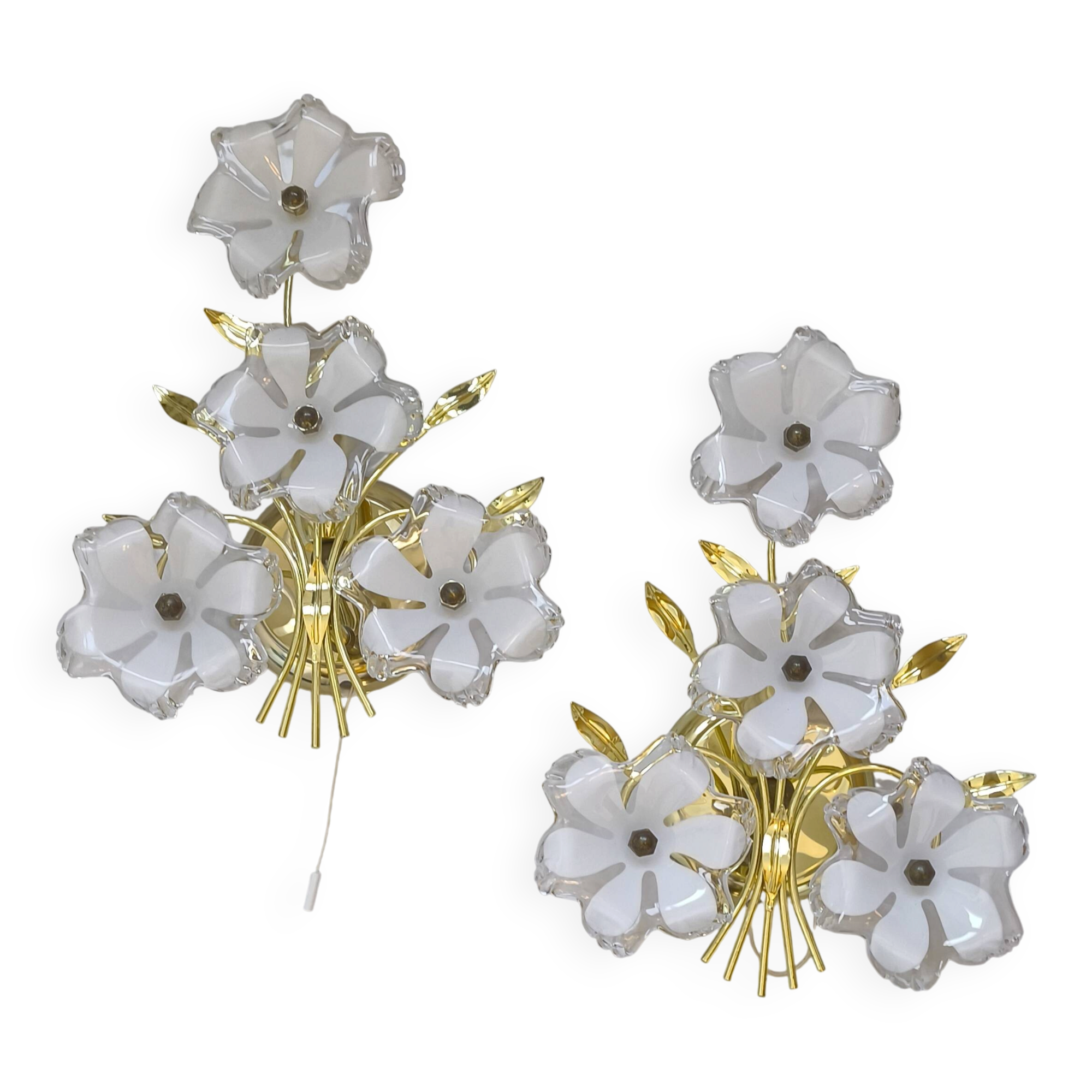 pair of floral wall lights from the 60s-70s