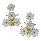Paire d'appliques florales, années 60-70