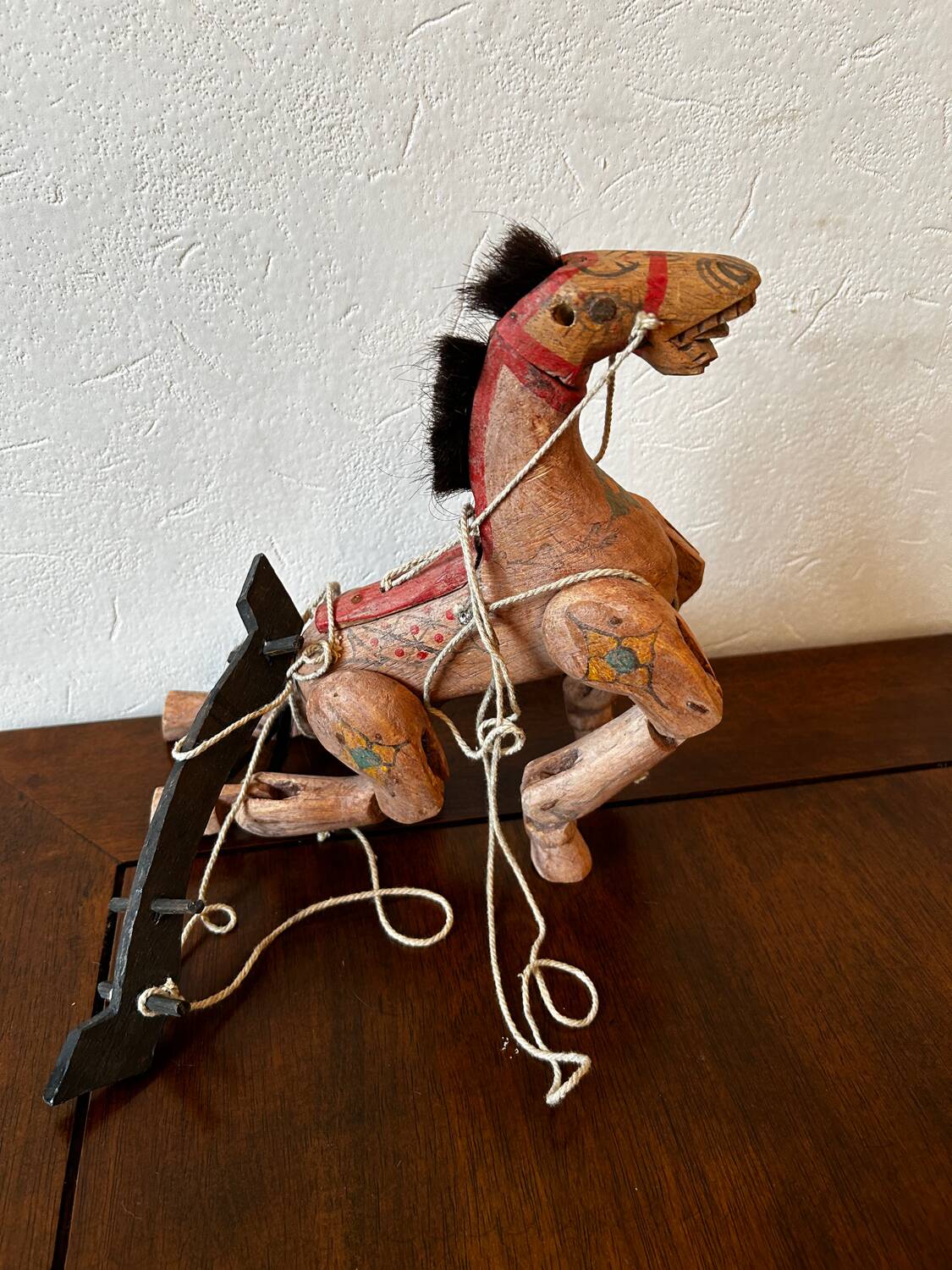 Wooden puppet horse