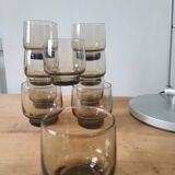 Set of 10 amber glasses