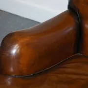 Set of Hand-Dyed Leather Cigar Chairs