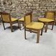 4 chaises en tissu et bois, 1970