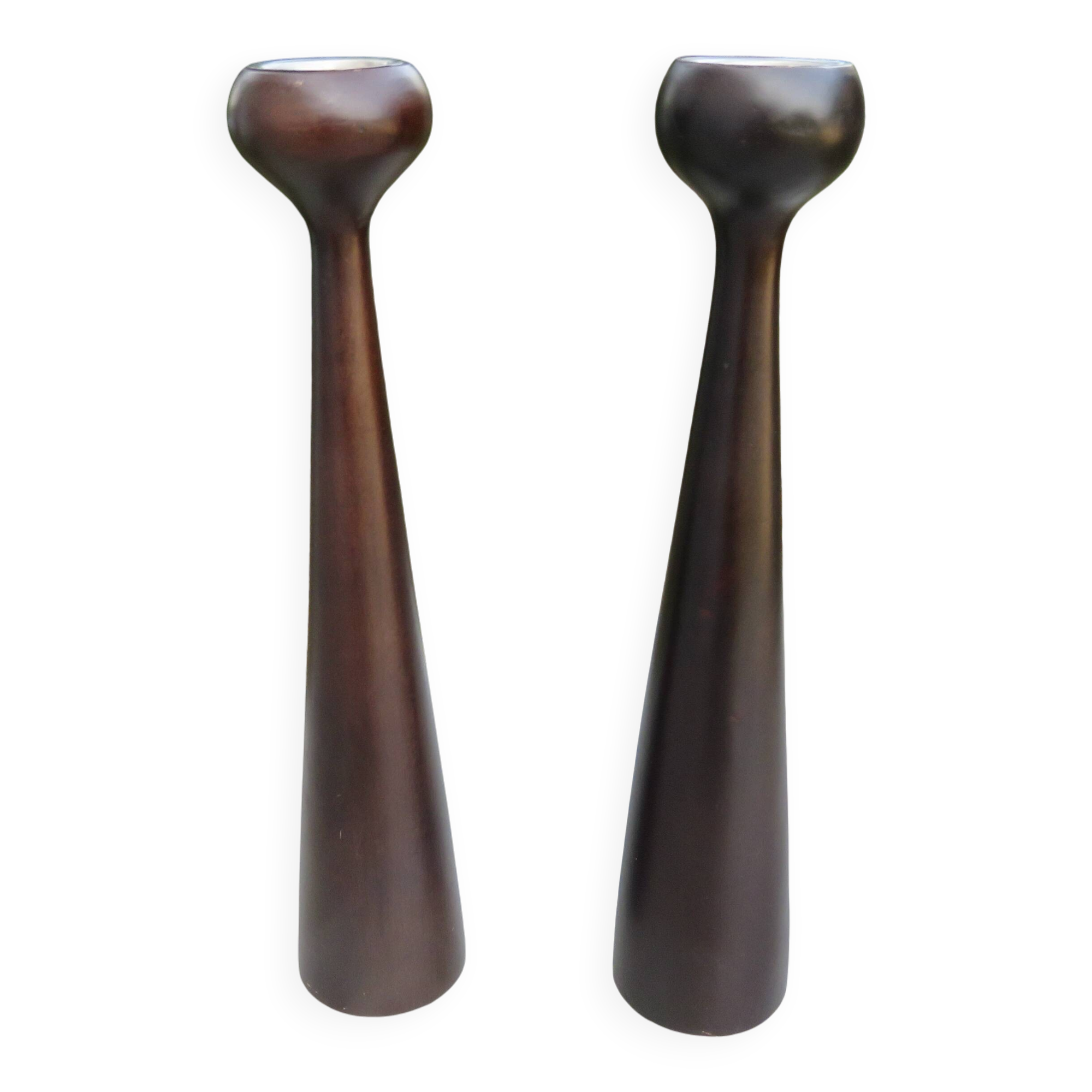 Pair of large Scandinavian candlesticks, 70s, vintage