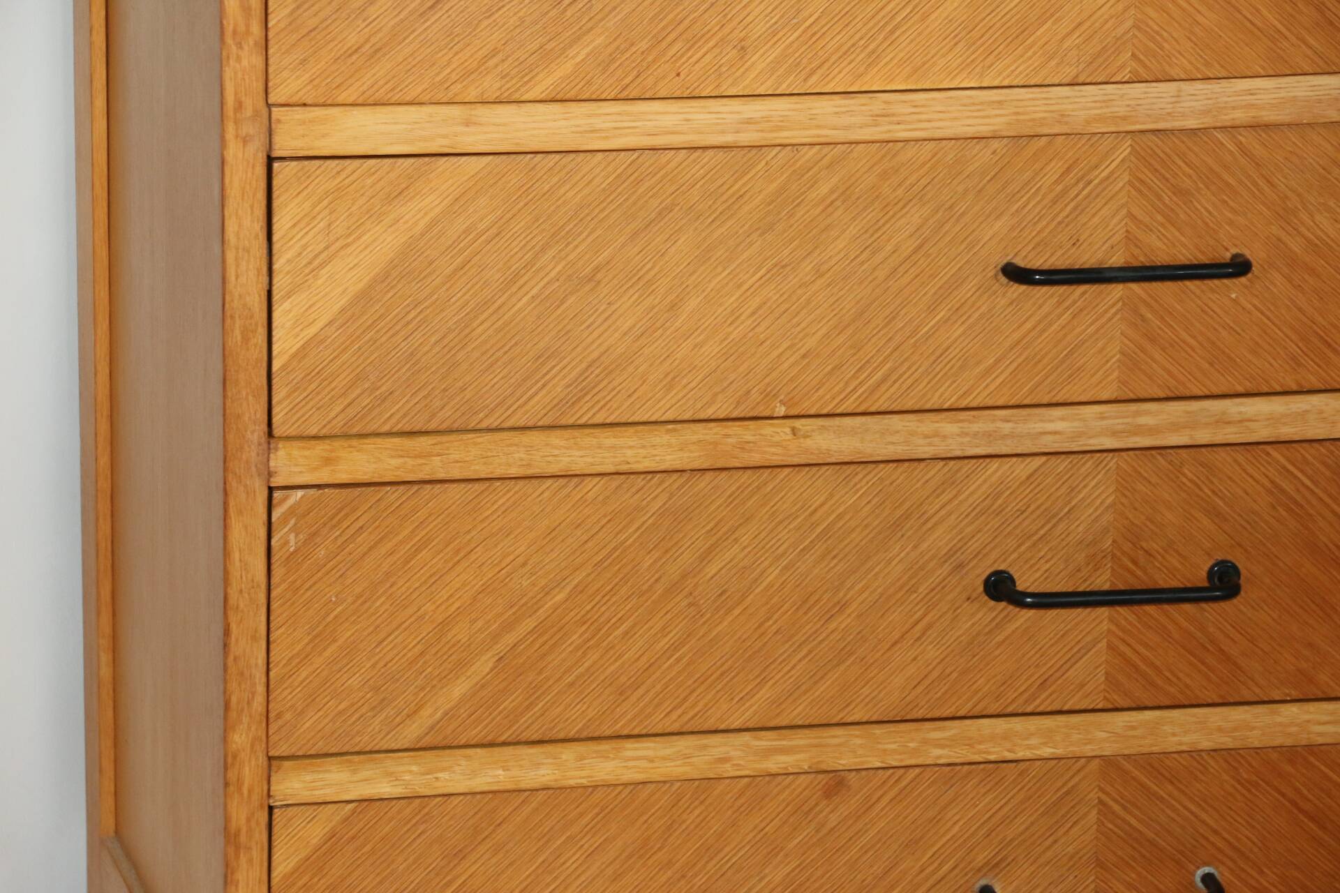 Chest of drawers with 4 drawers, light oak, 1960s