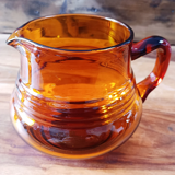 Amber glass carafe pitcher of the brand VerexTrafort Belgian glassware - vintage 30s