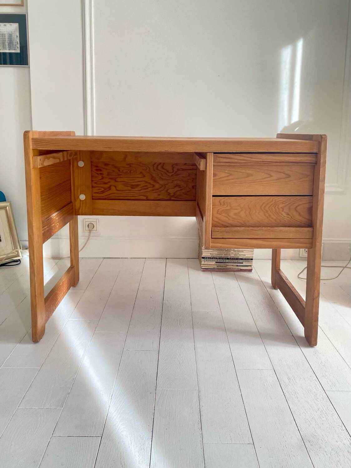 Small wooden desk (fir), 1970