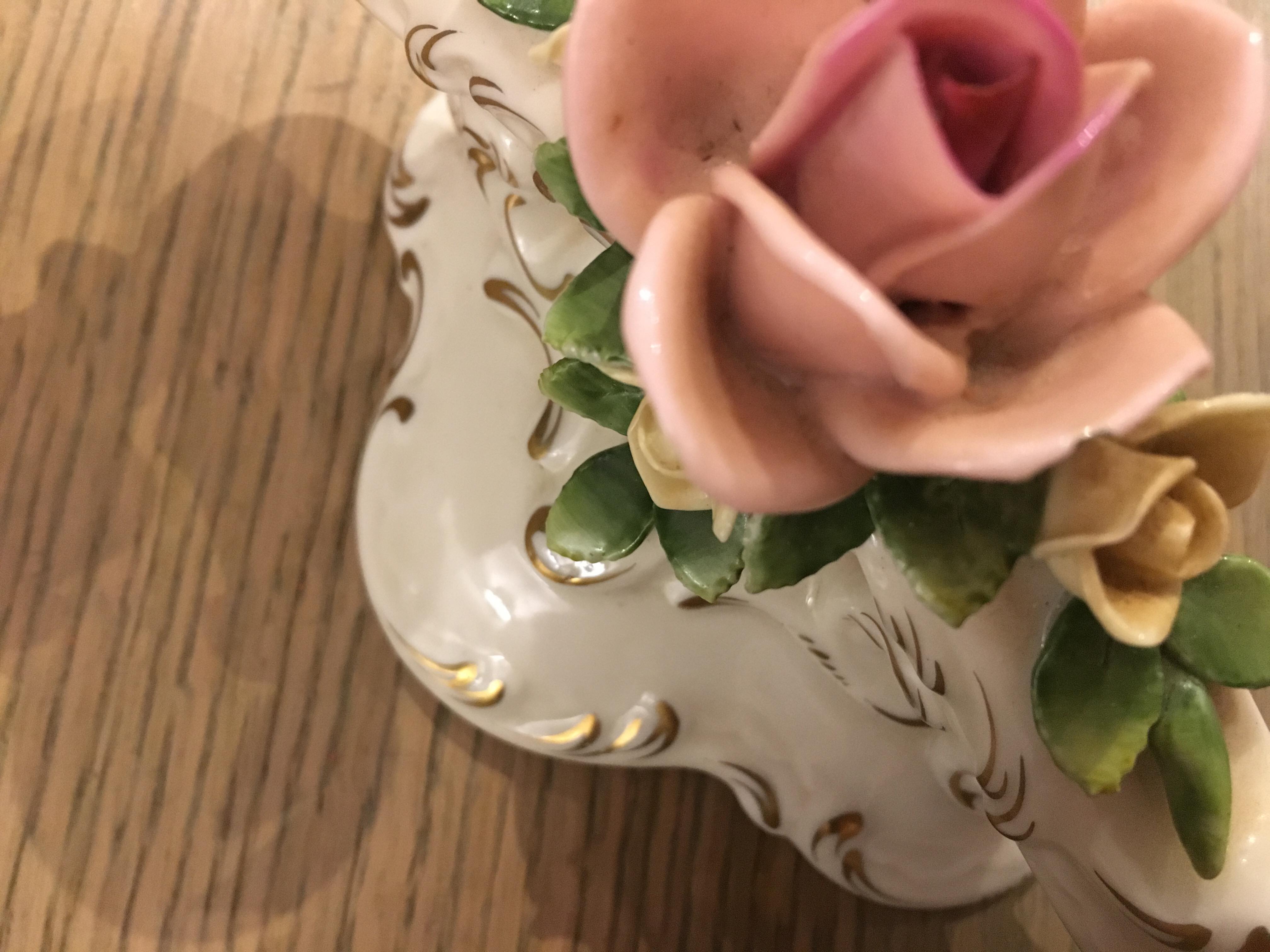 Ancient candlestick two porcelain branch