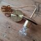 Suspension globe glass smokes amber bubble Peill & Putzler space age