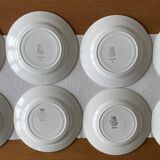 8 antique flat plates in Saint-Amand earthenware (Nord)