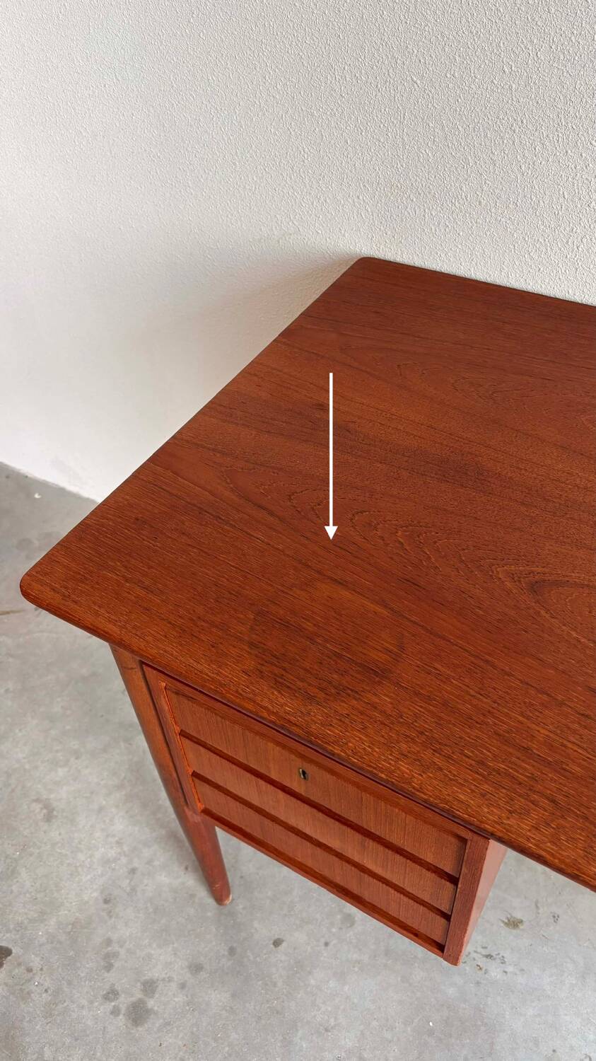 Vintage Danish free standing desk teak