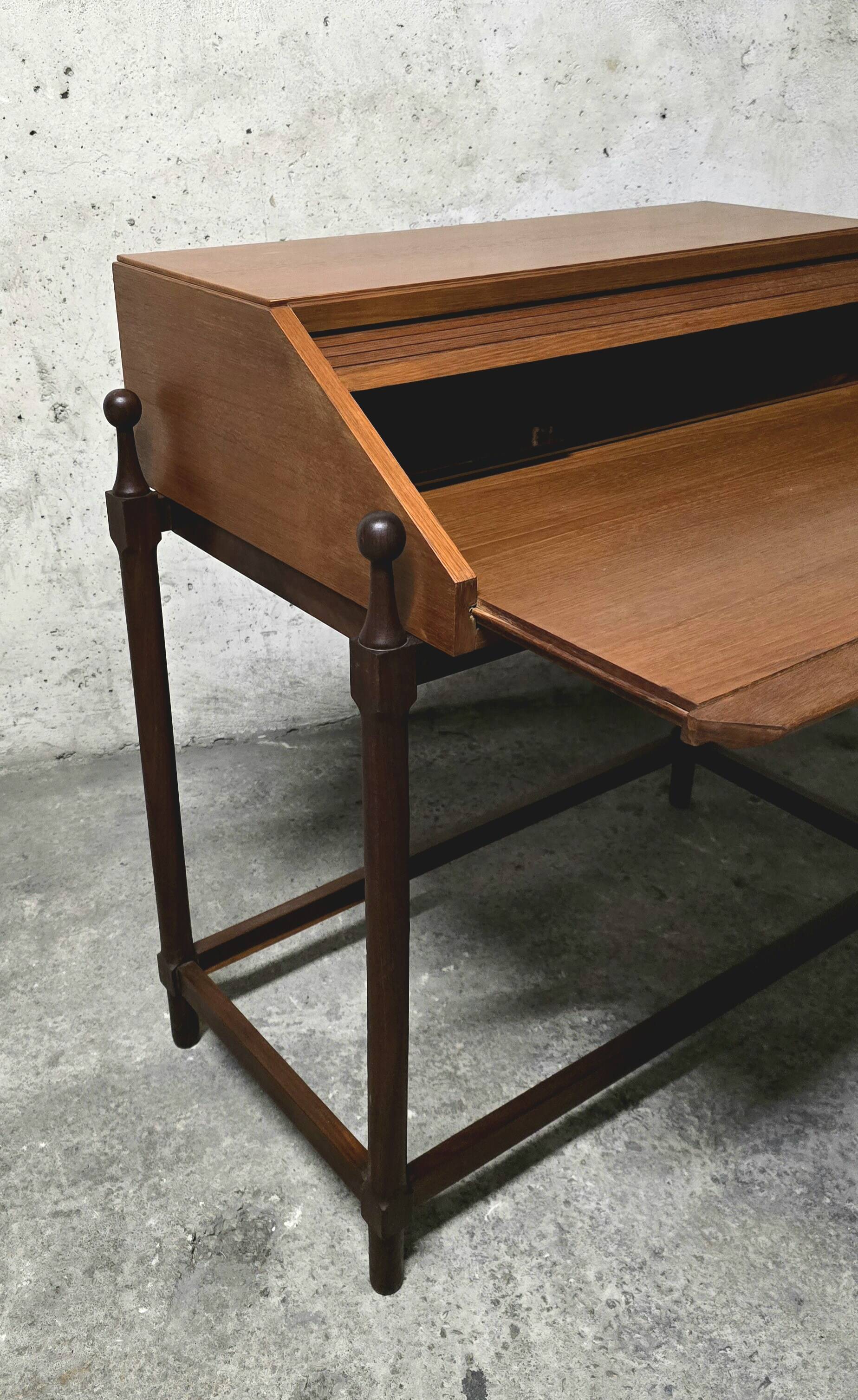 Modernist teak secretary by Fratelli Proserpio, Italy, 1960