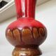 Vintage KIL Ceramic Vase: Red & Brown Lava Glaze, 1970s Yugoslavia