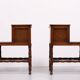 Superb pair Mahogany and Leather library steps England