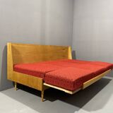 Mid-century folding sofa bed by Drevotvar, 1970s, Czechoslovakia