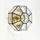 Mid-Century Glass & Iron Flush Mount/Ceiling Light from Limburg, Germany, 1960s