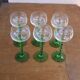 Lot of 6 glass alsace suzel foot twist serious bunch of grapes