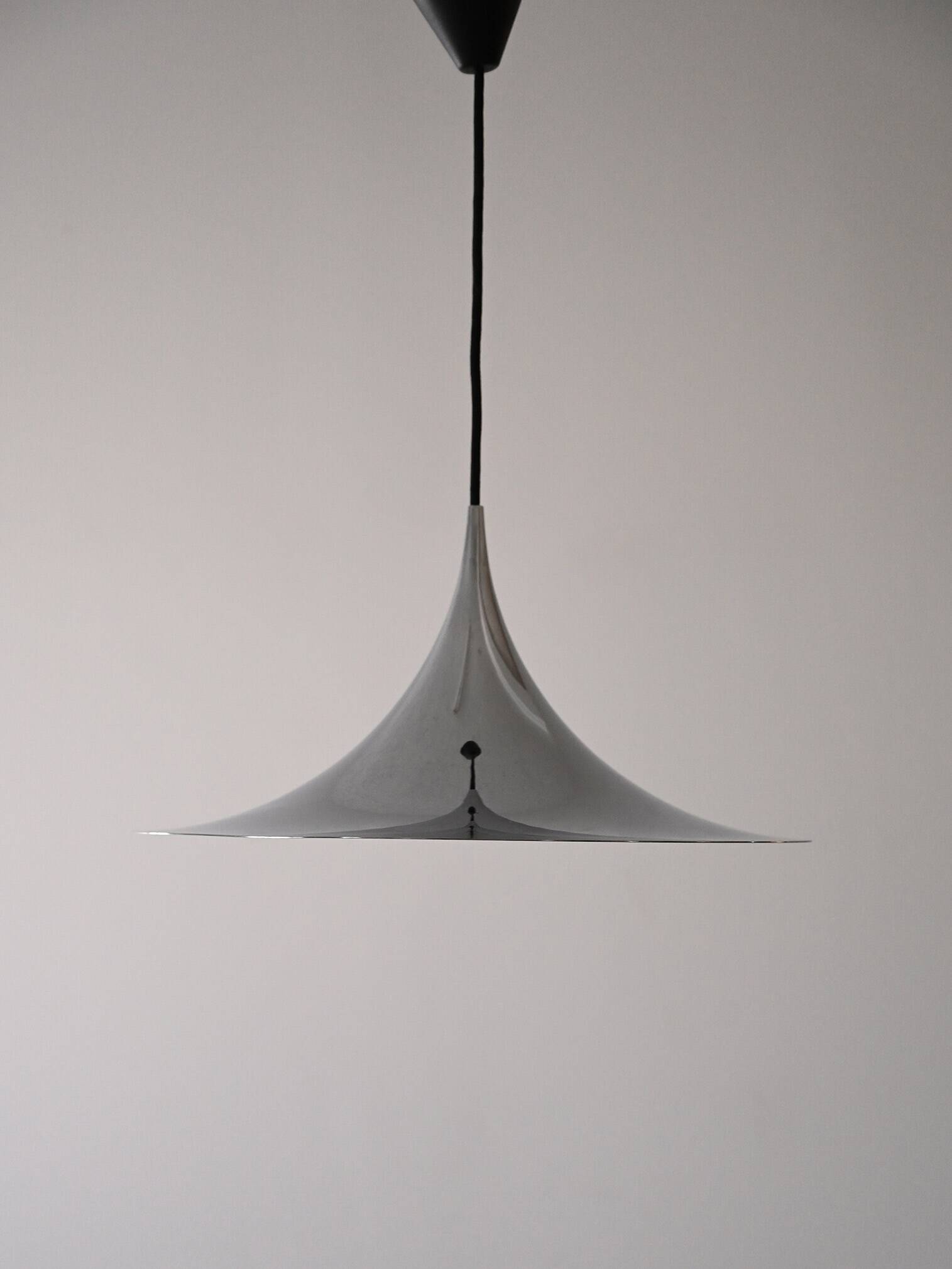 Silver metal pendant light by Bonderup & Thorsten