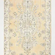 5x9 Vintage Persian Pale Yellow Rug, Rugs For Living  Room Carpet, 169x271