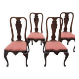 Set of 4 carved wooden chairs from the late 19th century in the Dutch style.
