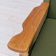 Fauteuil en laine verte et bois de chêne