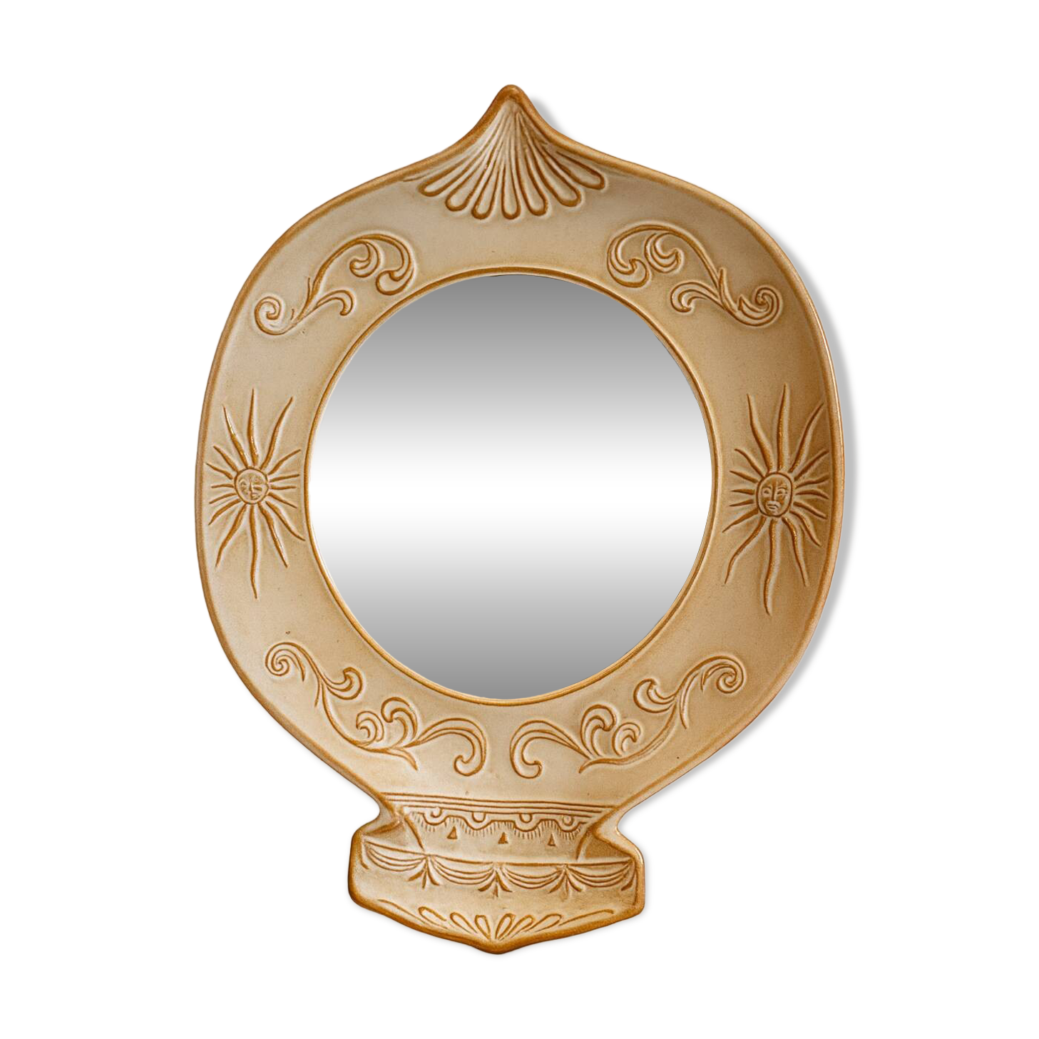 Miroir vintage en ceramique années 1960
