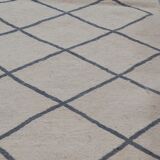 Traditional handmade beige and grey carpet  - 144x73cm