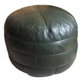 Green Sede leather pouf